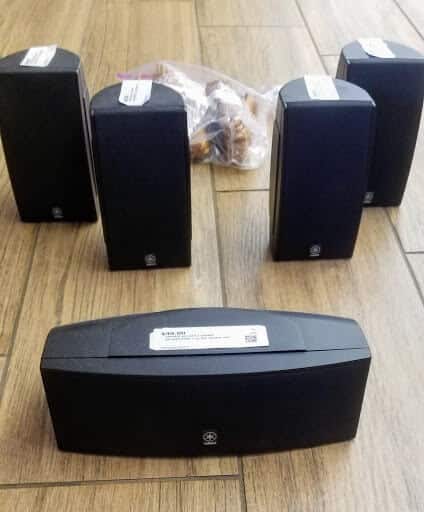 Yamaha Set of 5 Speakers with wires. 