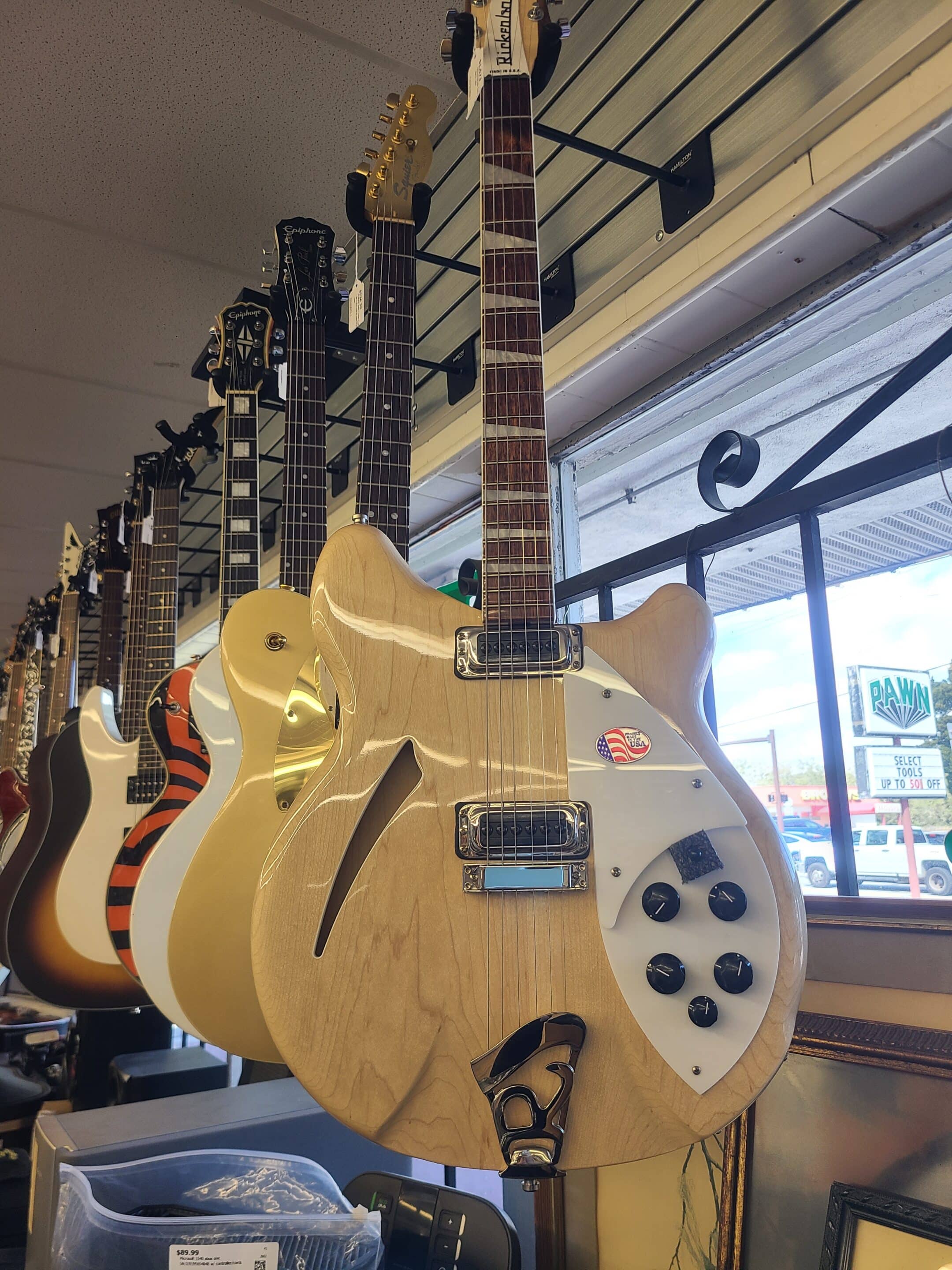 20260305_111346 (1) Guitars in showroom at Florida Cash, Jewelry and Pawn in St, Augustine, Fl.